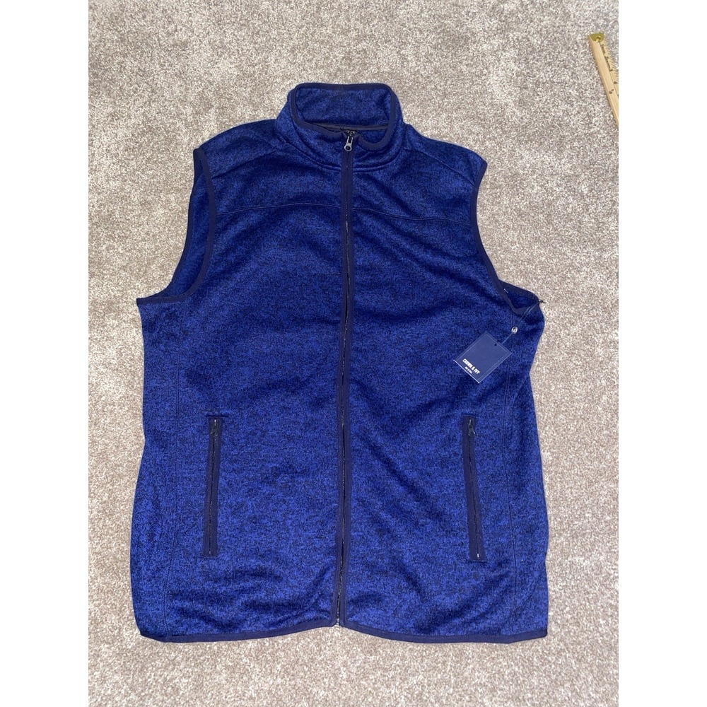 Crown & Ivy Blue Camo Golf Vest Men LT Tall Relax Outdoor Active Preppy Full Zip